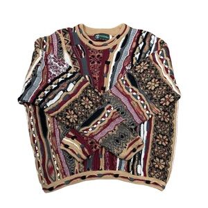 Vintage 90s Tundra 3D Cable Knit Sweater Size XL Legend Coogi